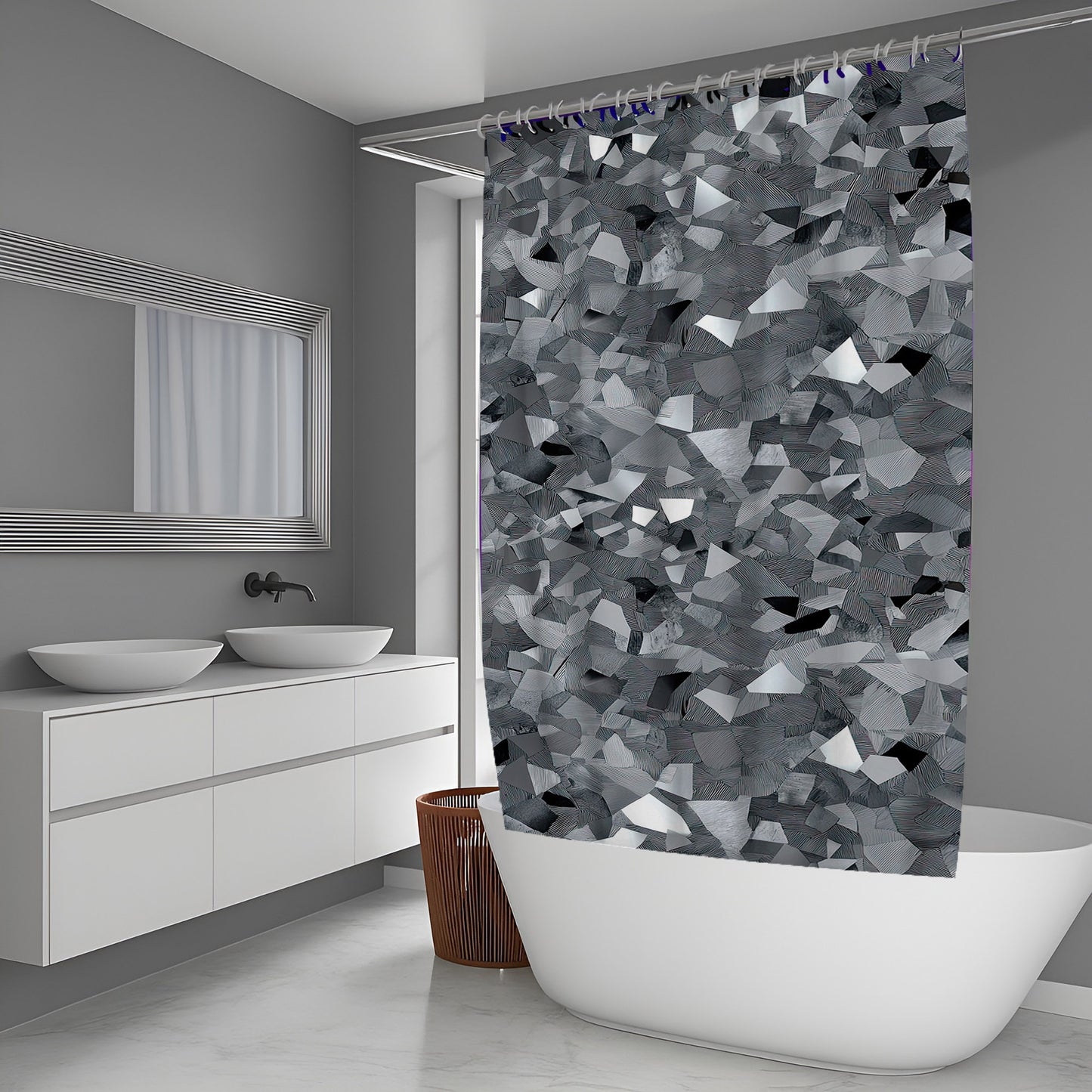 Ash Frost Abstract And Pattern Shower Curtains