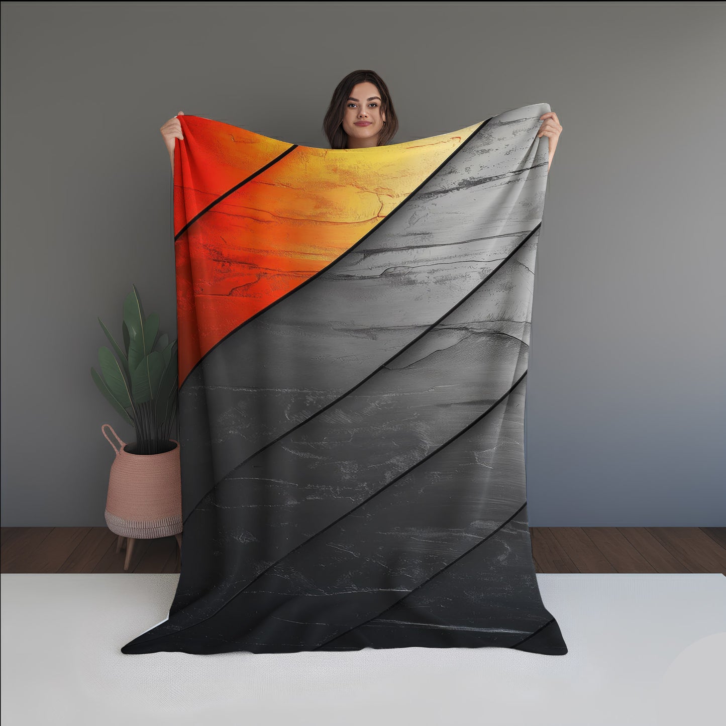 Bio Ripple Abstract And Pattern dual-sided blanket, featuring modern stitched patterns and soft, reversible micro-fiber fabric.