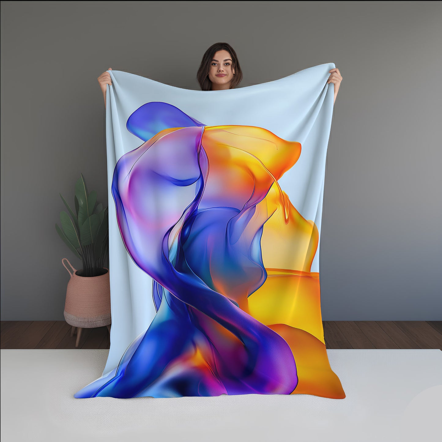 Bio Spark Abstract And Pattern dual-sided blanket, featuring modern stitched patterns and soft, reversible micro-fiber fabric.