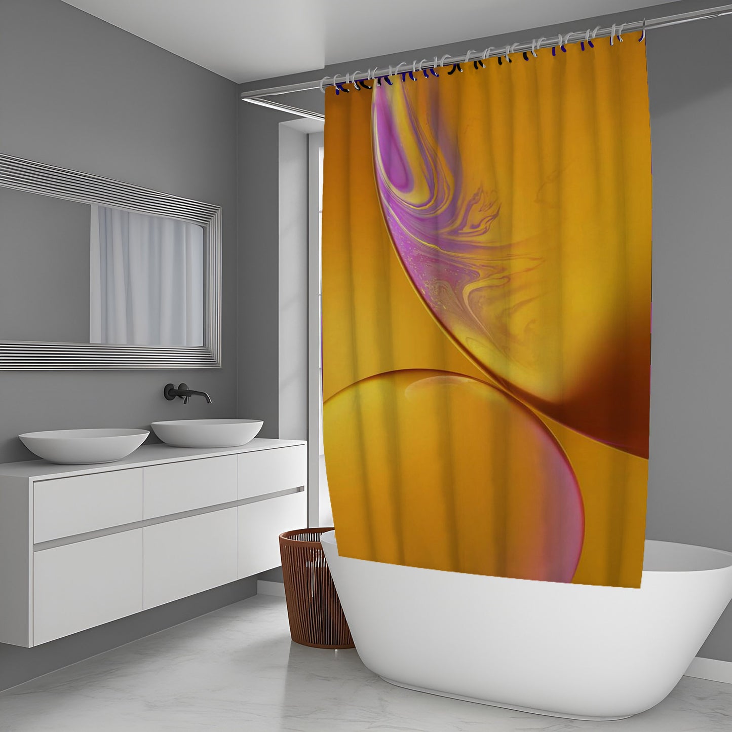 Cold Bloom Abstract And Pattern Shower Curtains