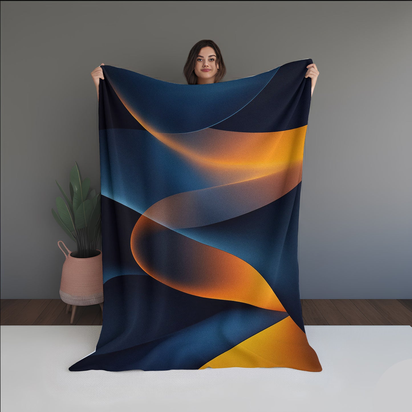 Cold Motion Abstract And Pattern dual-sided blanket, featuring modern stitched patterns and soft, reversible micro-fiber fabric.