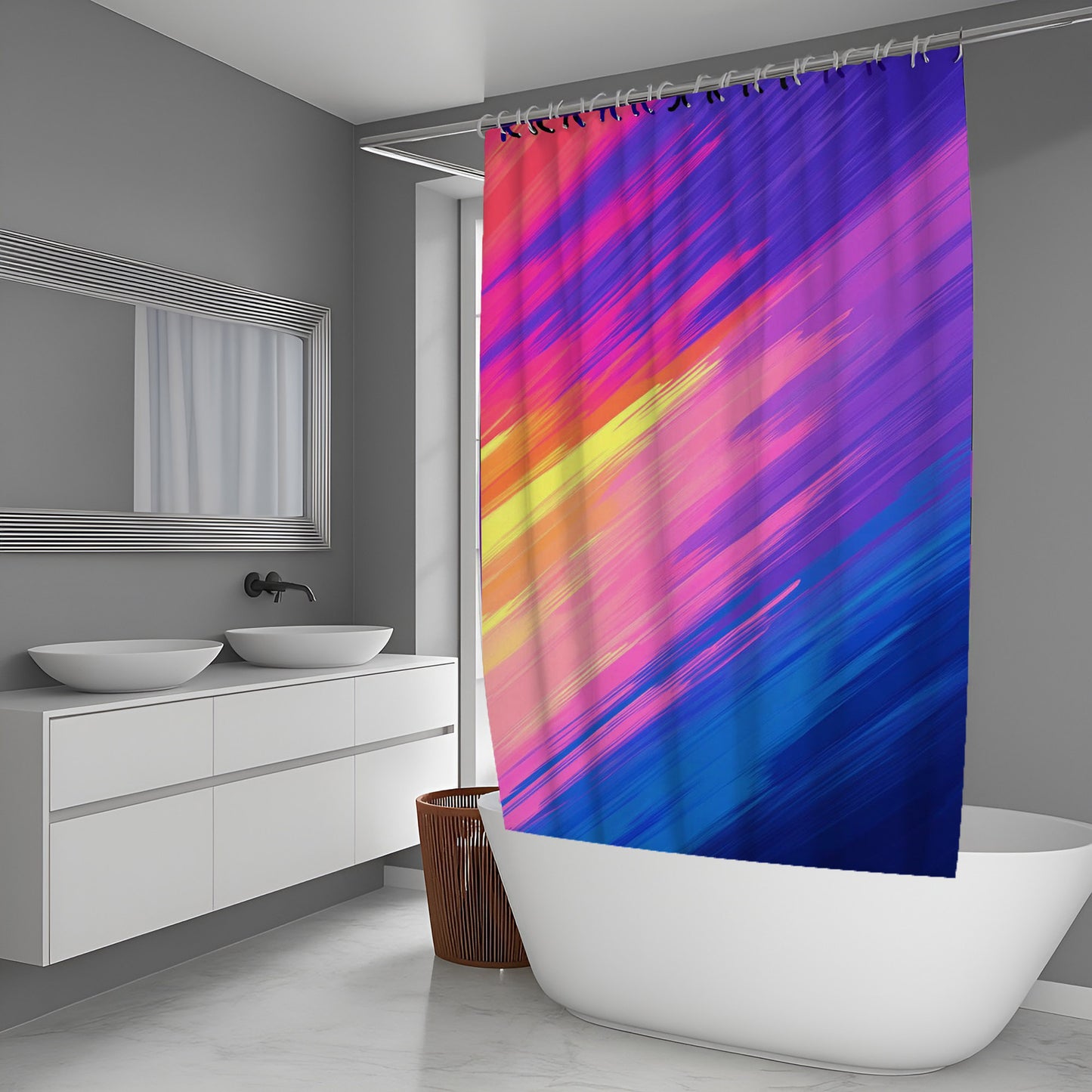 Color Vibration Abstract And Pattern Shower Curtains