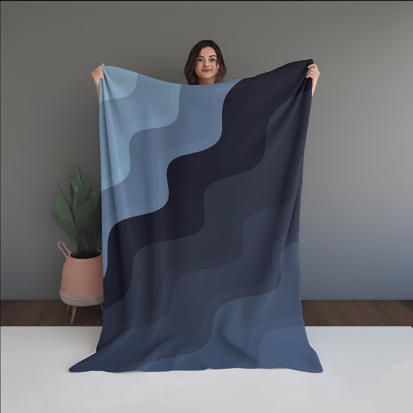 Cotton Haze Abstract And Pattern dual-sided blanket, featuring modern stitched patterns and soft, reversible micro-fiber fabric.