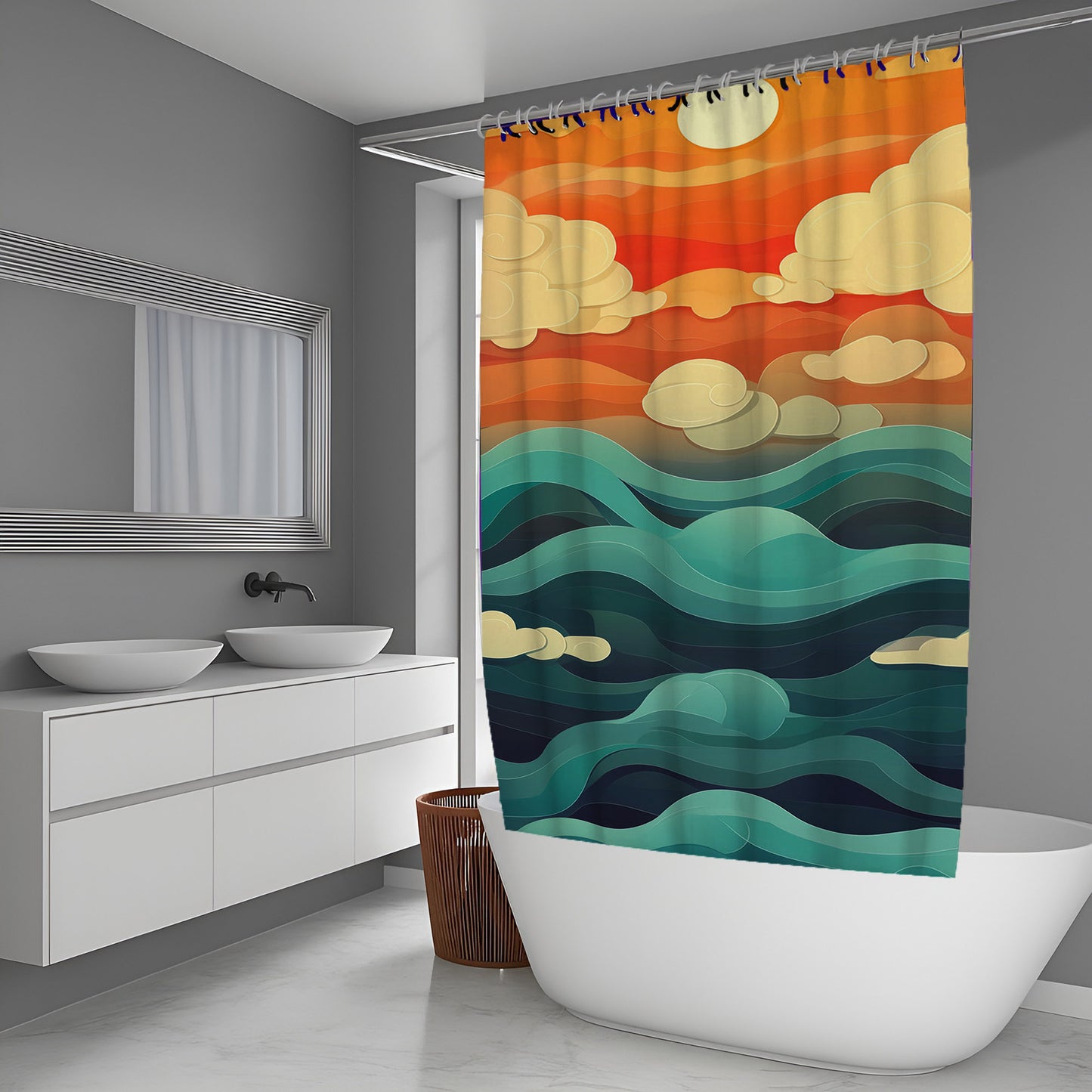 Crystal Pulse Abstract And Pattern Shower Curtains