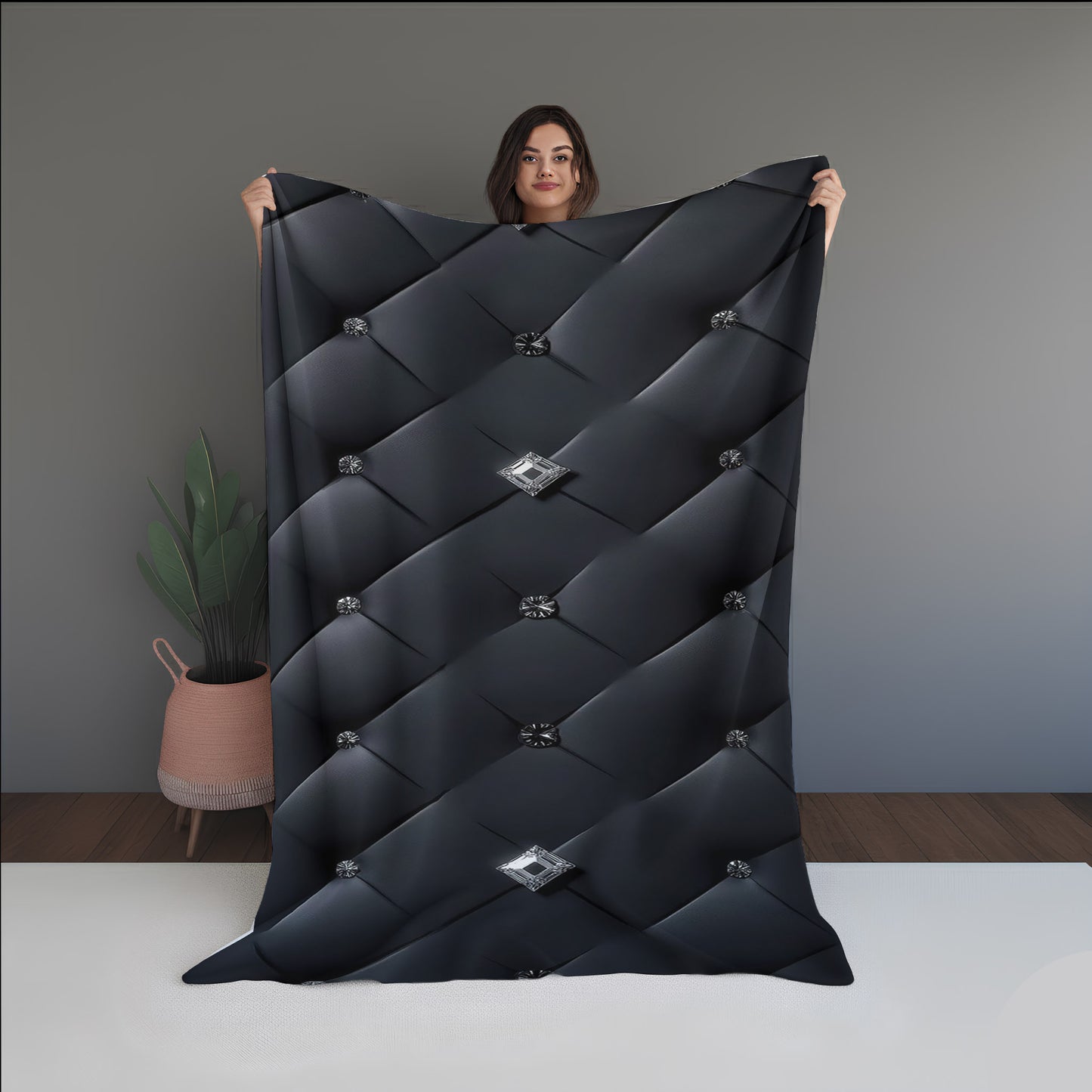 Electric Dew Abstract And Pattern Doormats dual-sided blanket, featuring modern stitched patterns and soft, reversible micro-fiber fabric.