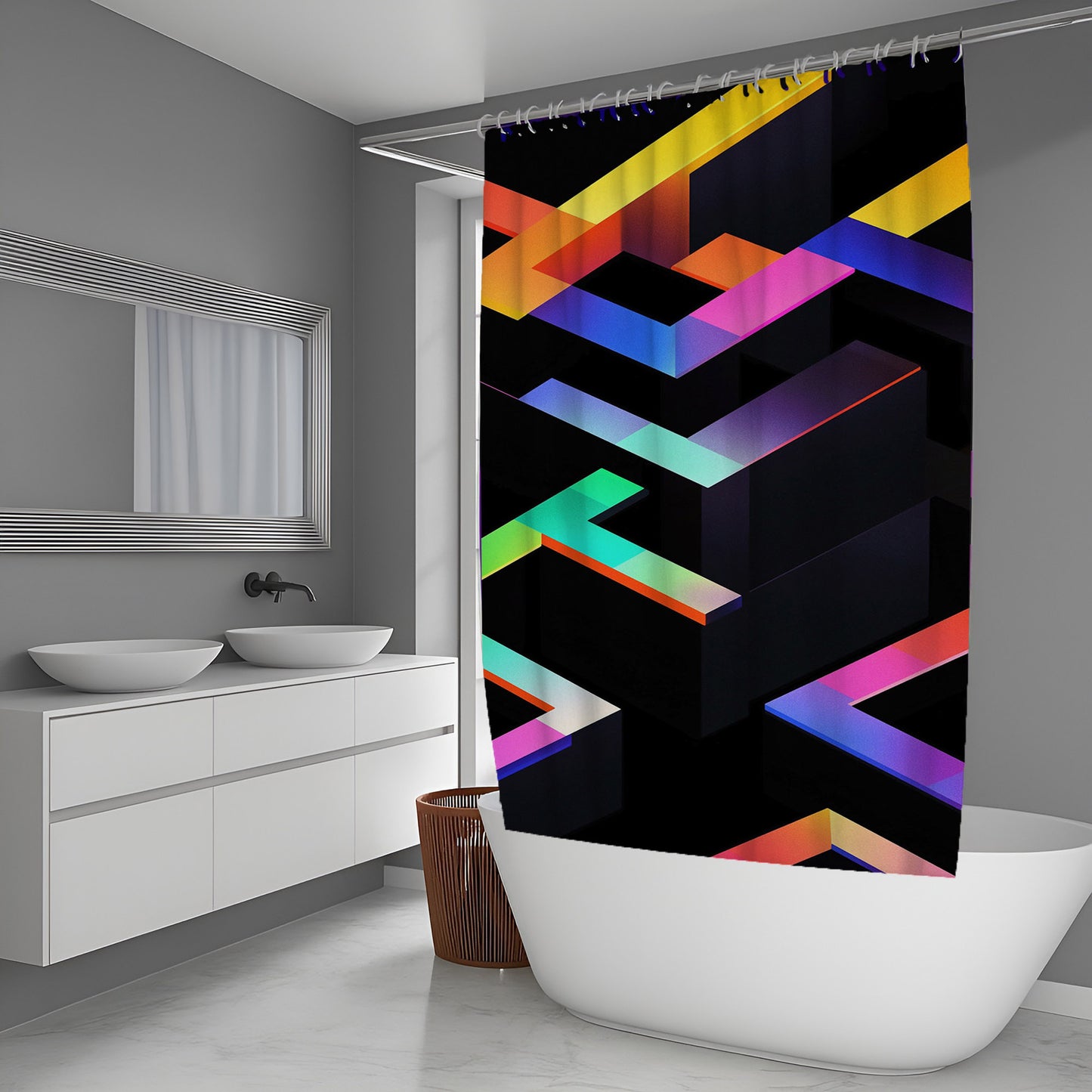 Ember Fog Abstract And Pattern Shower Curtains