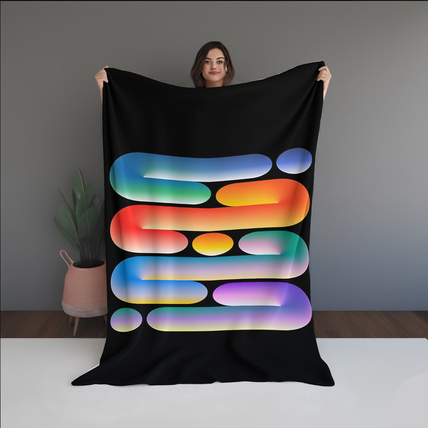 Eternal Dust Abstract And Pattern Doormats dual-sided blanket, featuring modern stitched patterns and soft, reversible micro-fiber fabric.