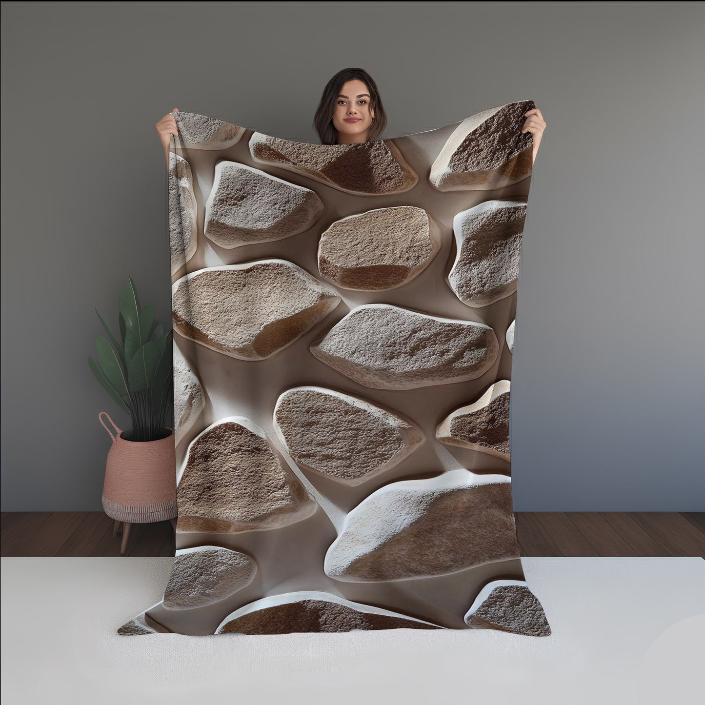 Eternal Fog Abstract And Pattern Doormats dual-sided blanket, featuring modern stitched patterns and soft, reversible micro-fiber fabric.