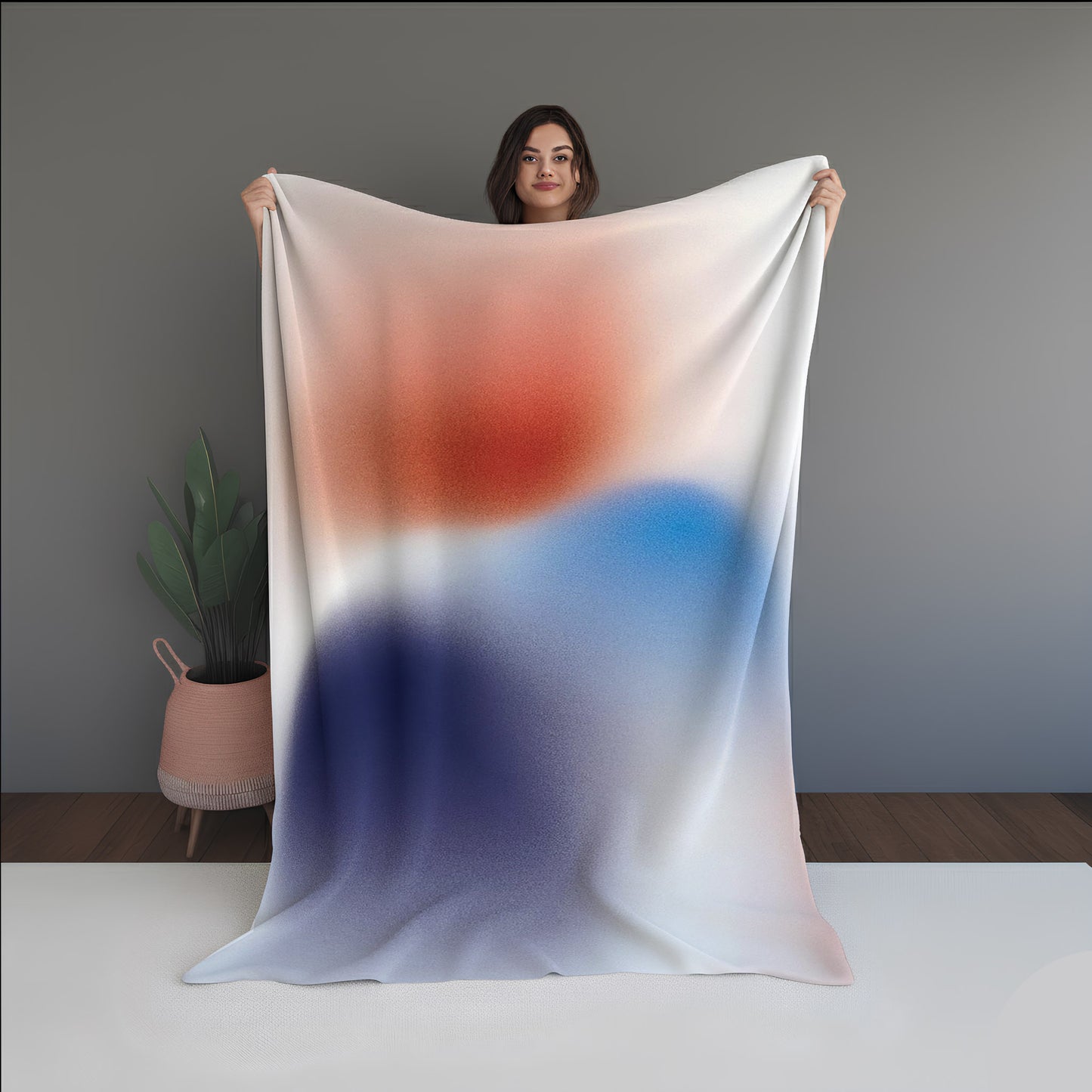 Floral Data Abstract And Pattern Doormats dual-sided blanket, featuring modern stitched patterns and soft, reversible micro-fiber fabric.