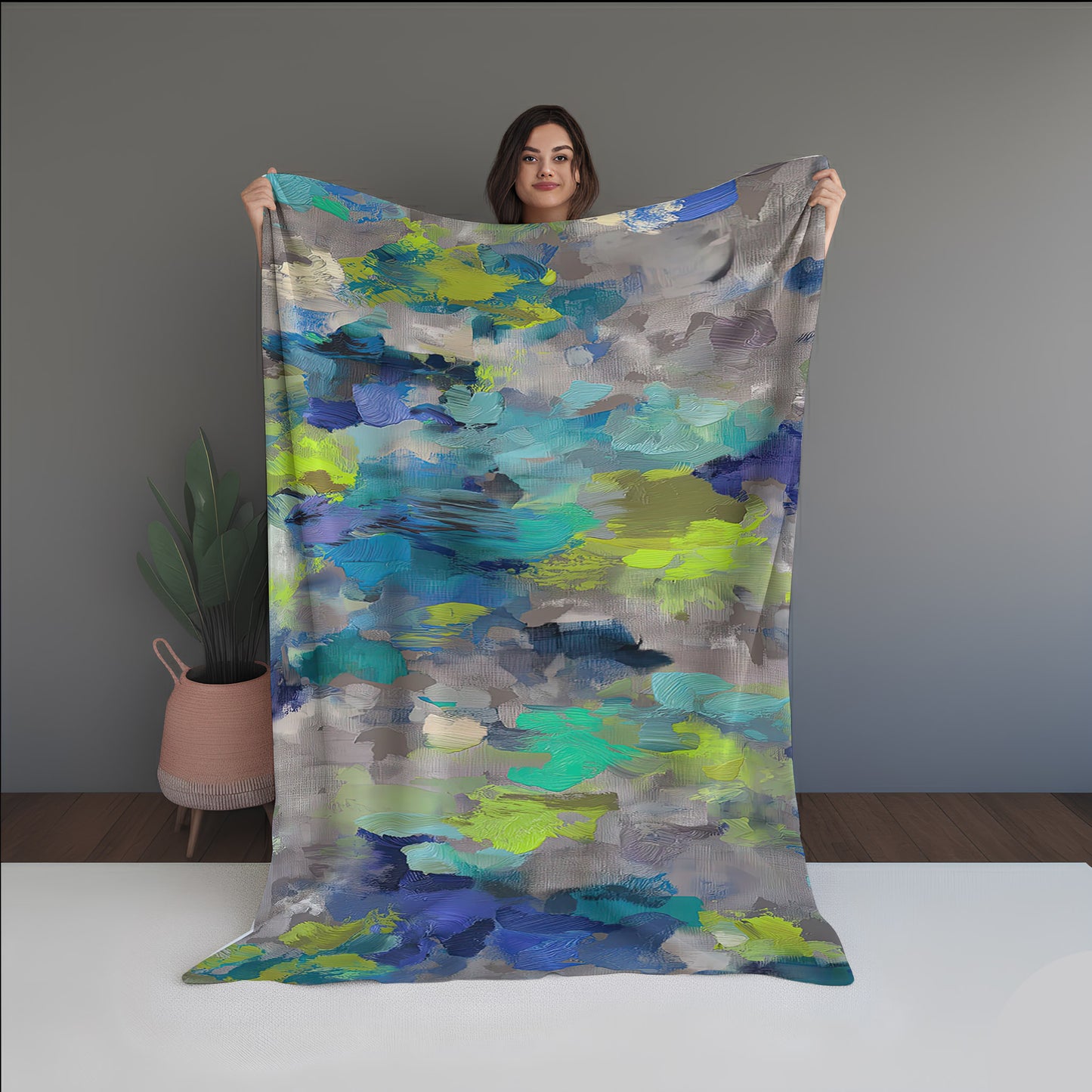 Floral Dust Abstract And Pattern Doormats dual-sided blanket, featuring modern stitched patterns and soft, reversible micro-fiber fabric.