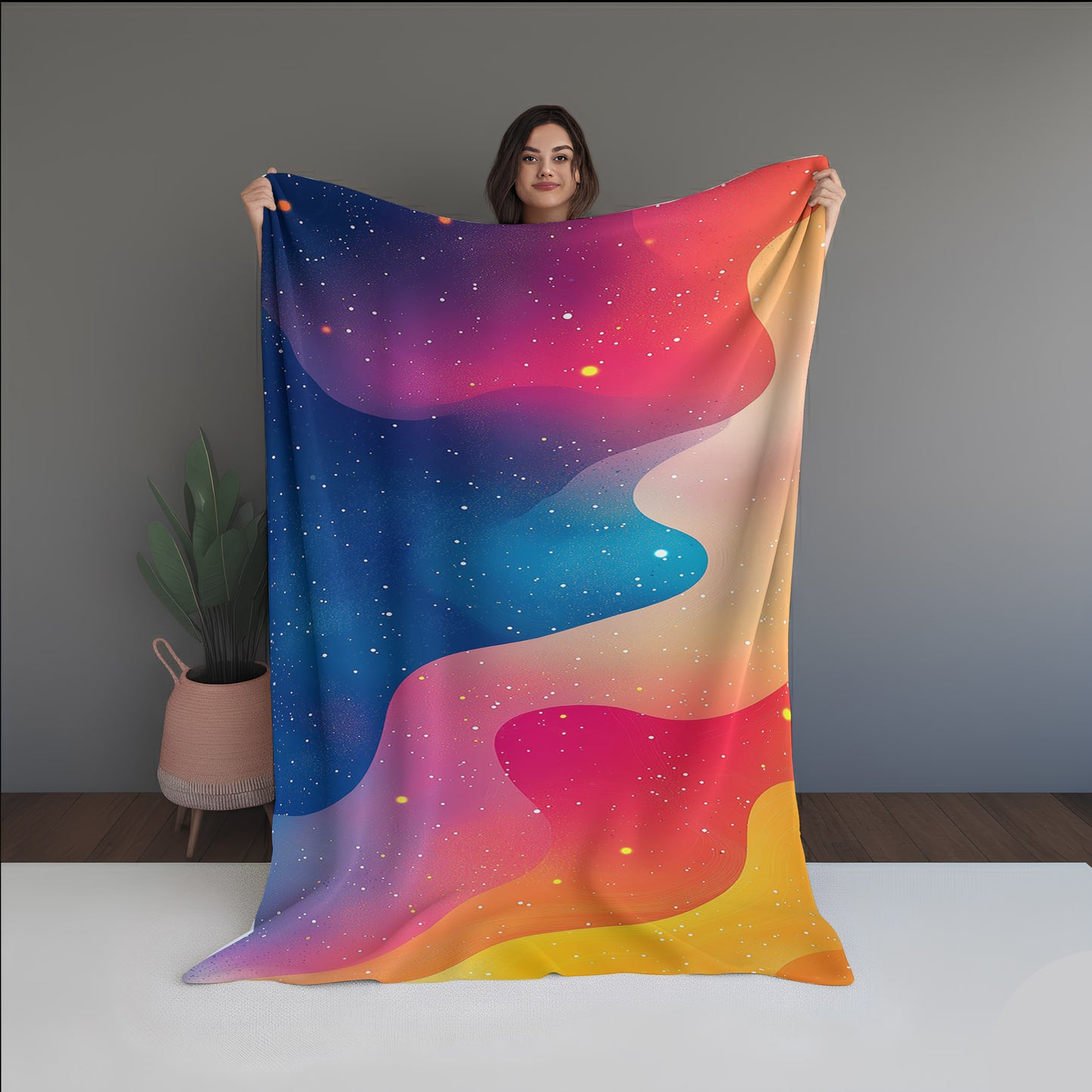 Haze Field Abstract And Pattern Doormats dual-sided blanket, featuring modern stitched patterns and soft, reversible micro-fiber fabric.