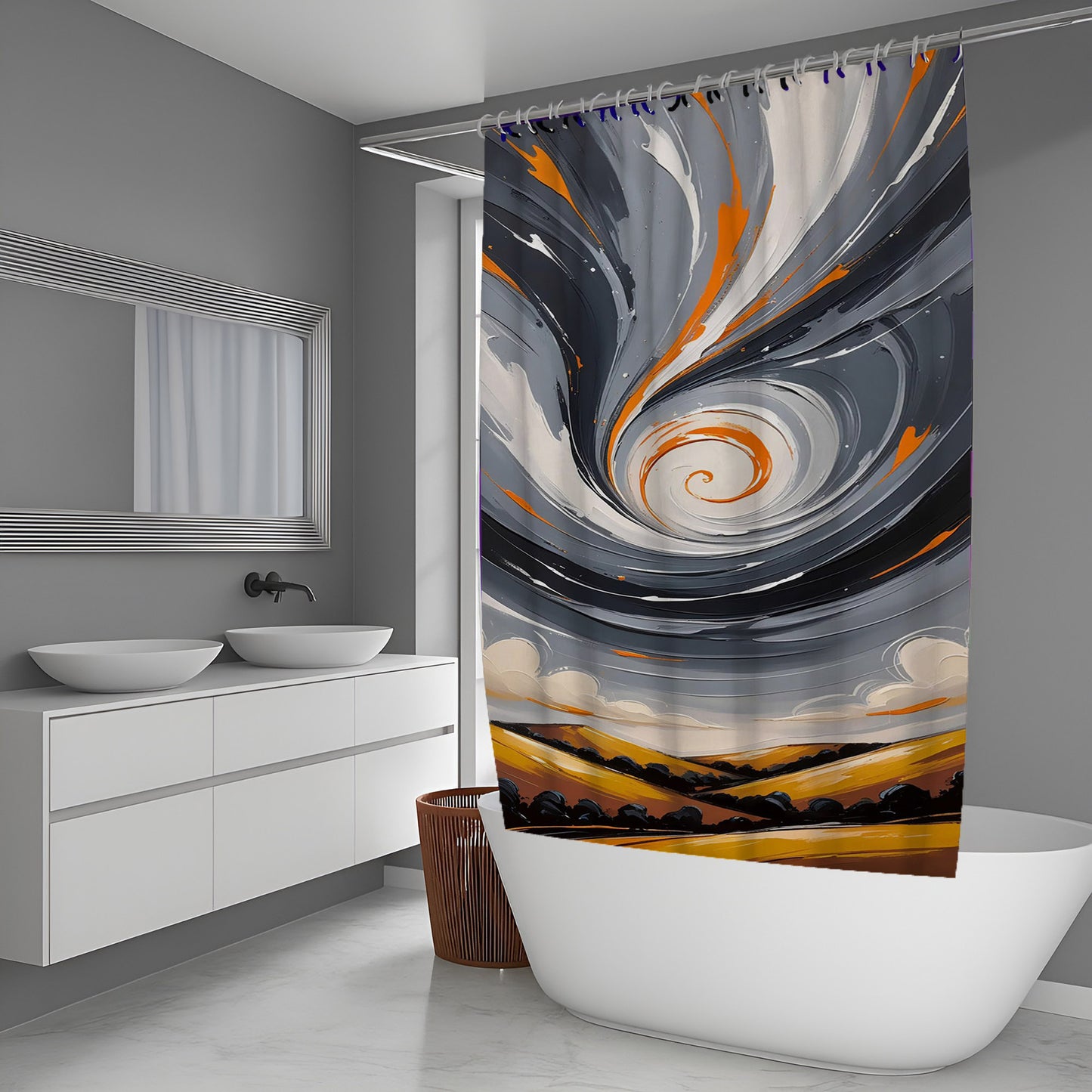 Layer Bloom Abstract And Pattern Shower Curtains