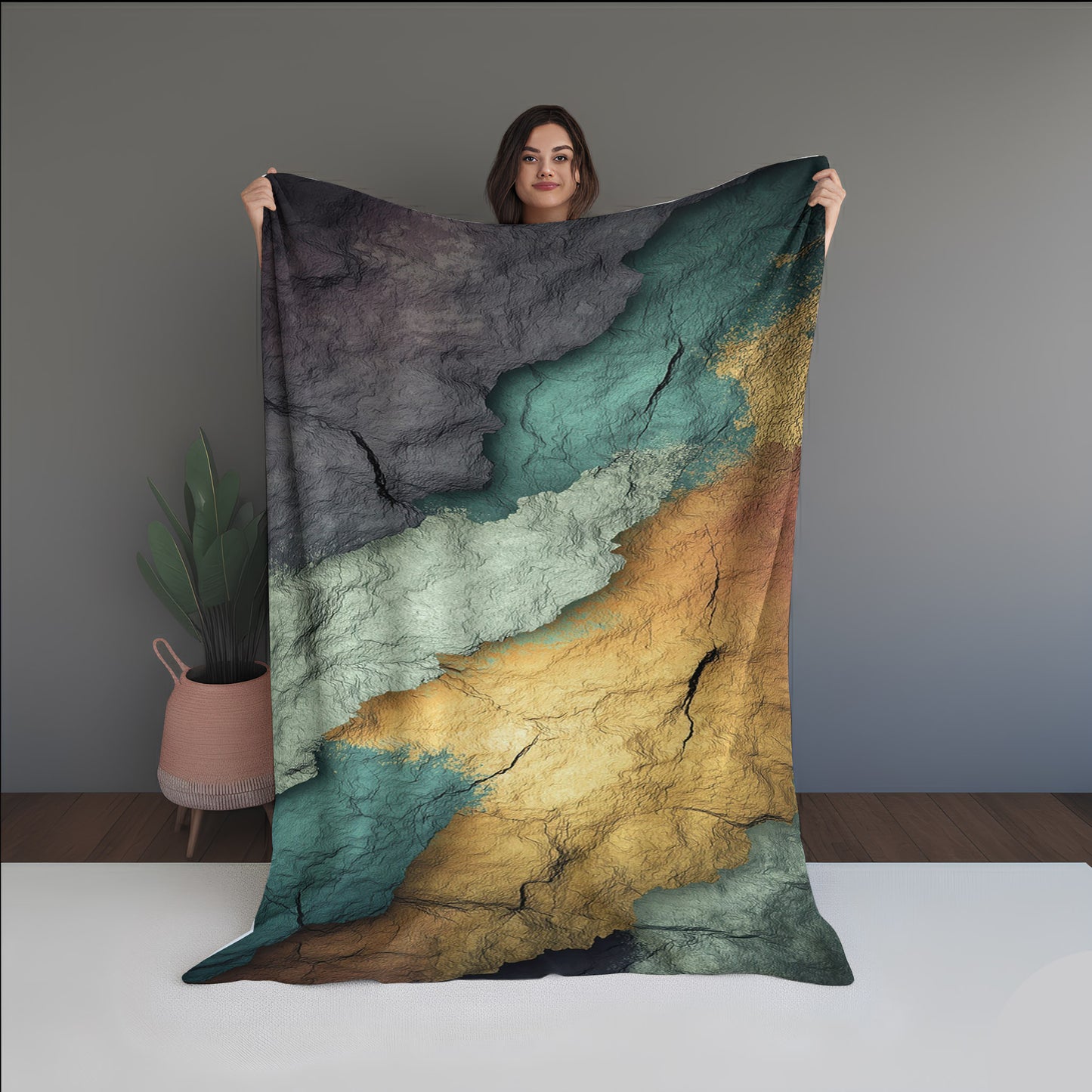 Liquid Haze Abstract And Pattern Doormats dual-sided blanket, featuring modern stitched patterns and soft, reversible micro-fiber fabric.