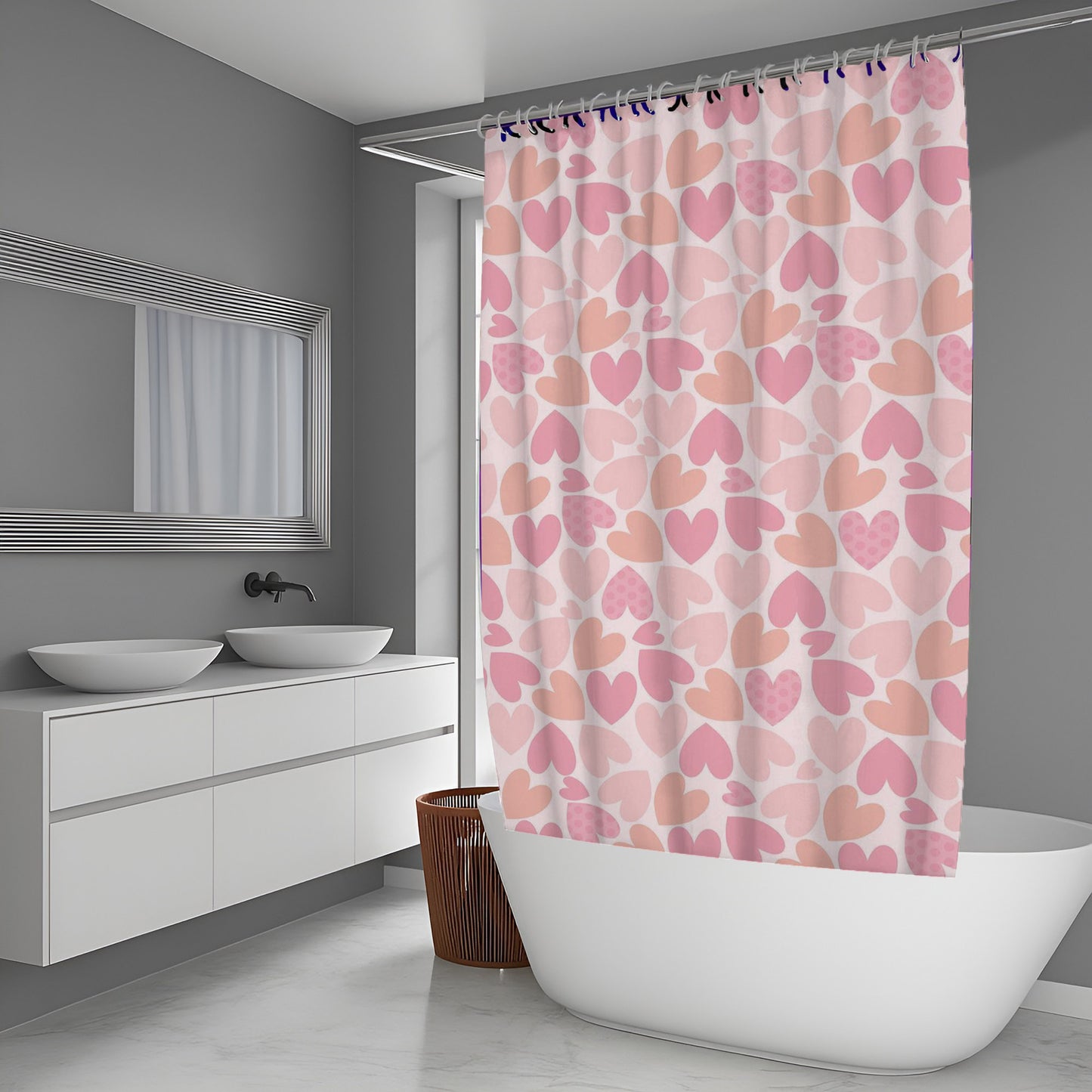 Love Pink Abstract And Pattern Shower Curtains