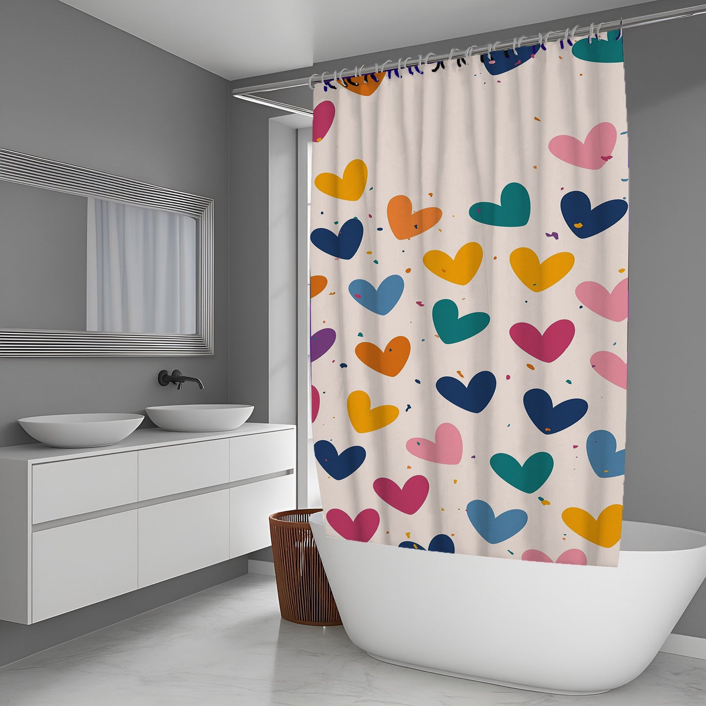 Love Rainbow Abstract And Pattern Shower Curtains