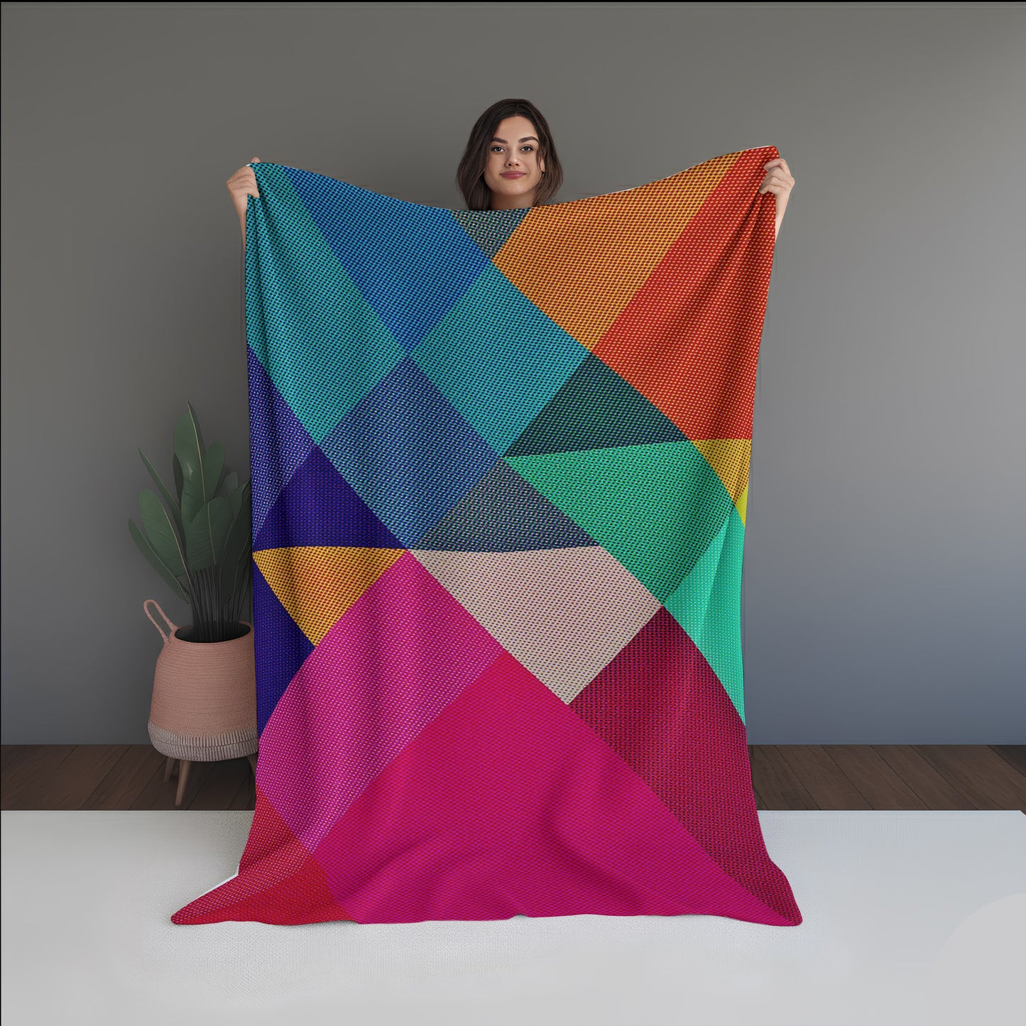 Lunar Dust Abstract And Pattern Doormats dual-sided blanket, featuring modern stitched patterns and soft, reversible micro-fiber fabric.