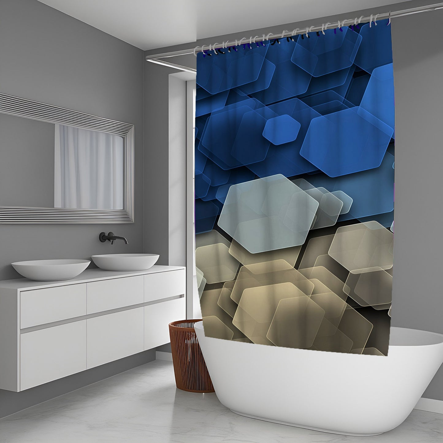 Mist Circuit Abstract And Pattern Shower Curtains