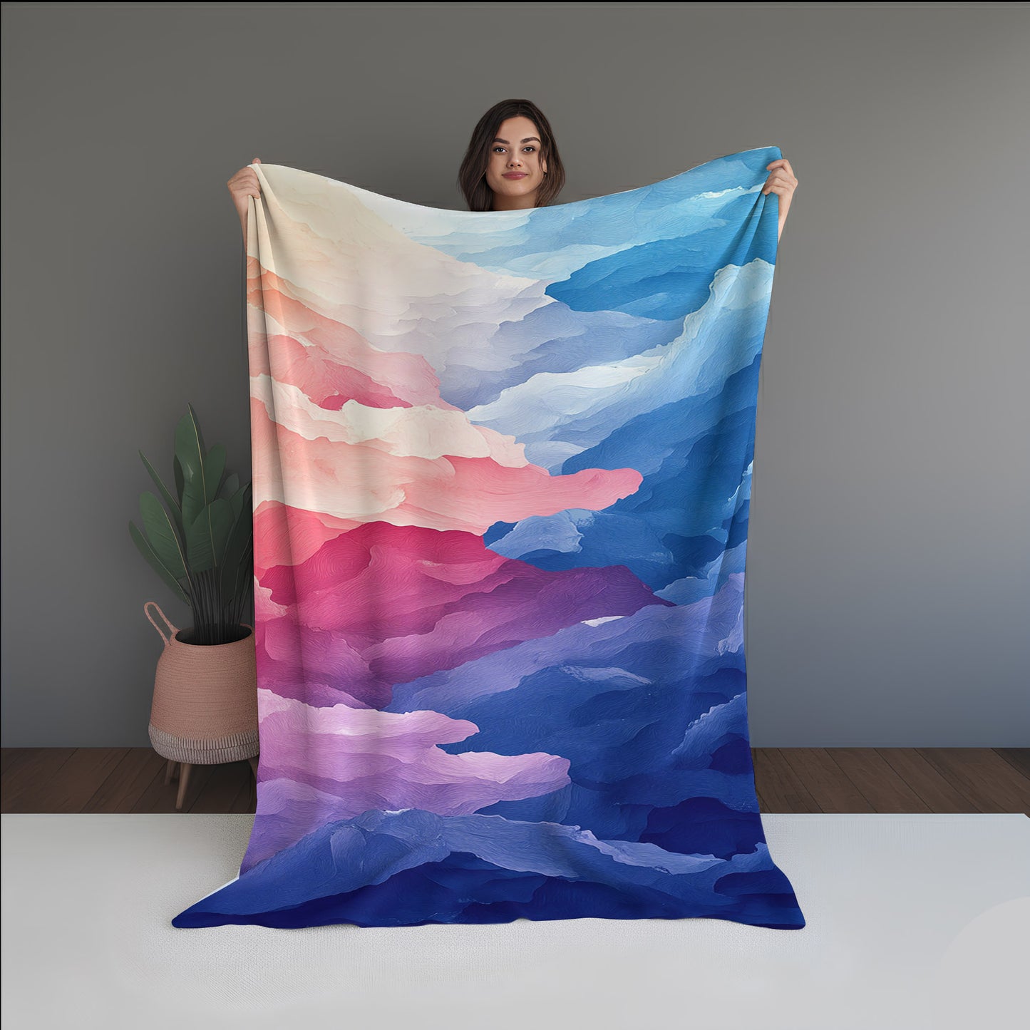 Moss Glimmer Abstract And Pattern Doormats dual-sided blanket, featuring modern stitched patterns and soft, reversible micro-fiber fabric.