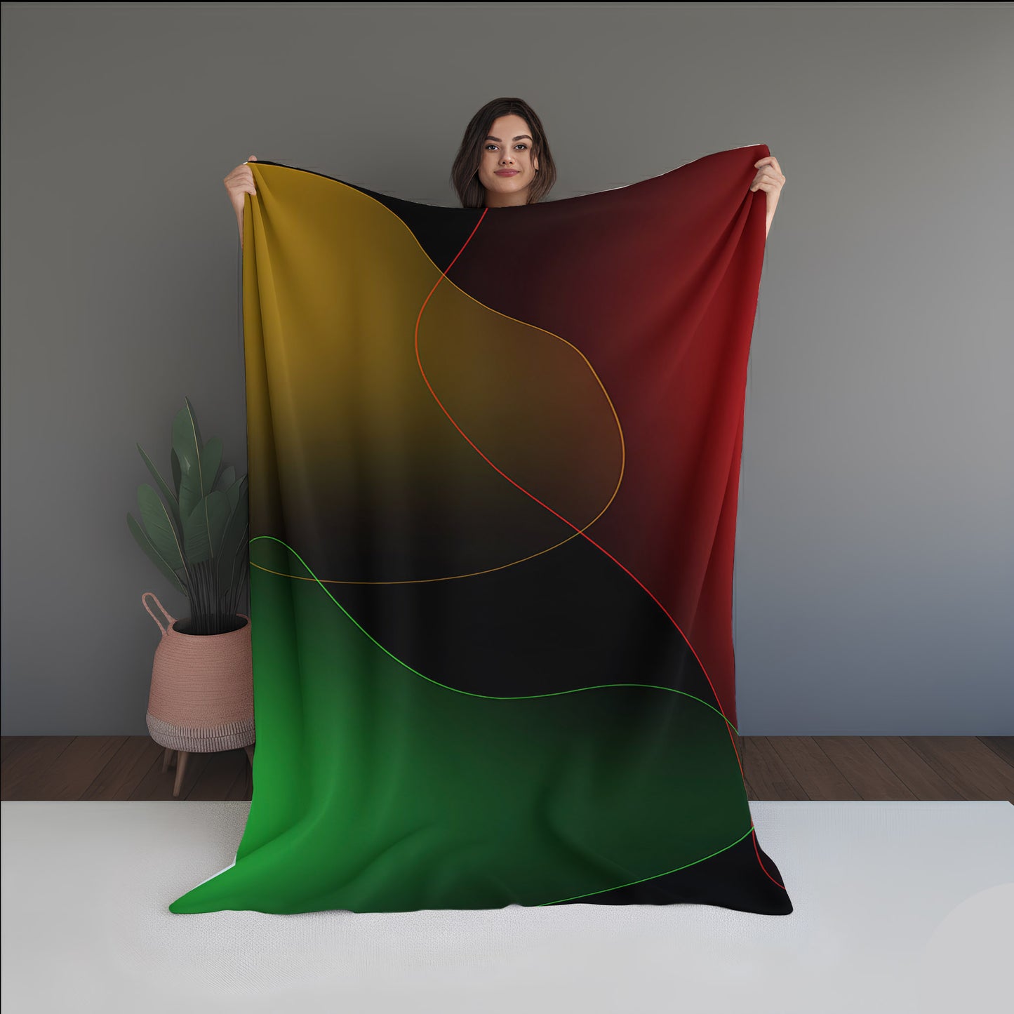 Prism Meadow Abstract And Pattern Doormats dual-sided blanket, featuring modern stitched patterns and soft, reversible micro-fiber fabric.