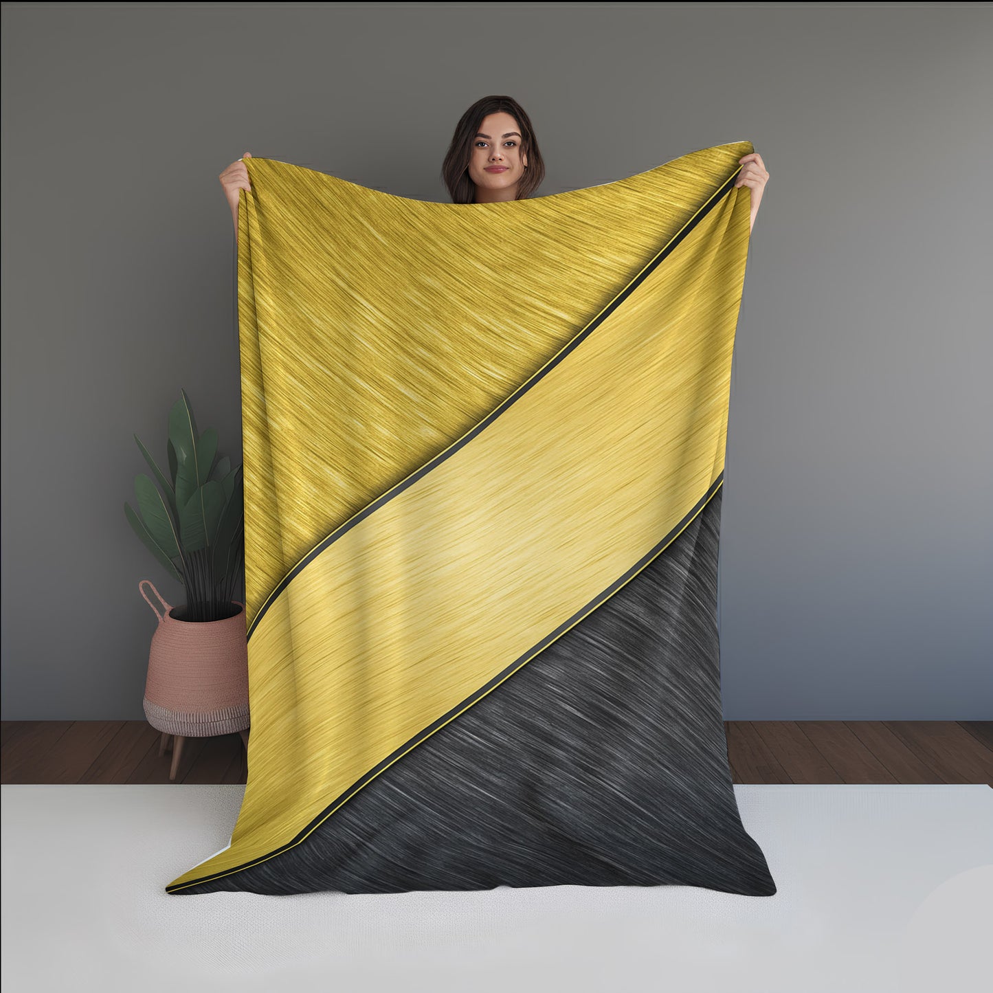 Rain Fiber Abstract And Pattern Doormats dual-sided blanket, featuring modern stitched patterns and soft, reversible micro-fiber fabric.