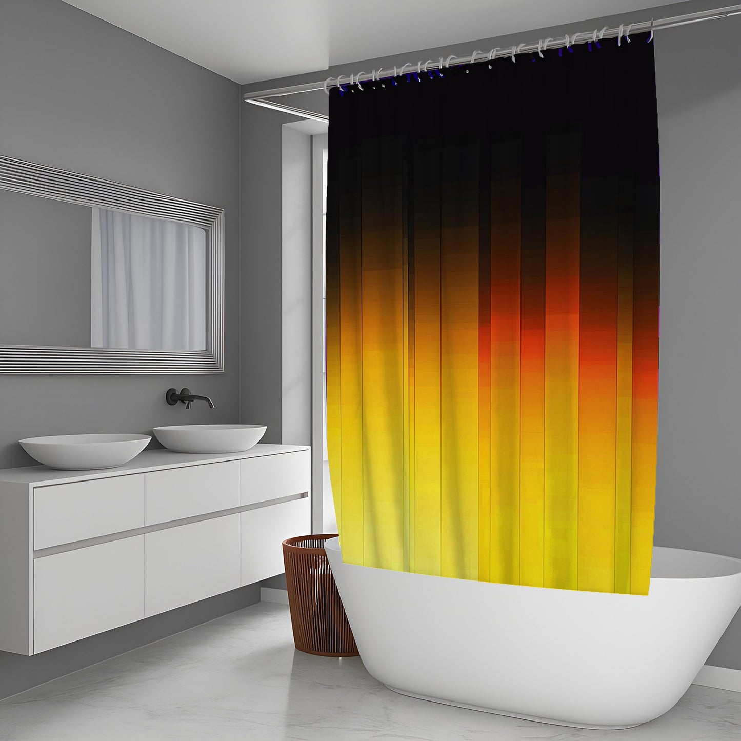 Rain Glitch Abstract And Pattern Shower Curtains
