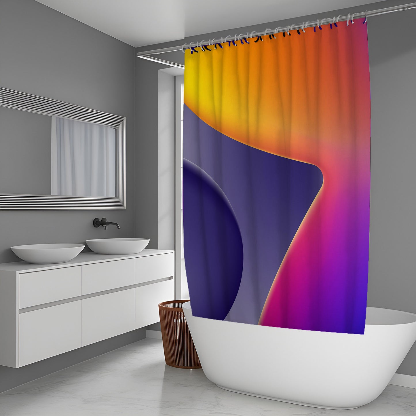 Silver Vein Abstract And Pattern Shower Curtains