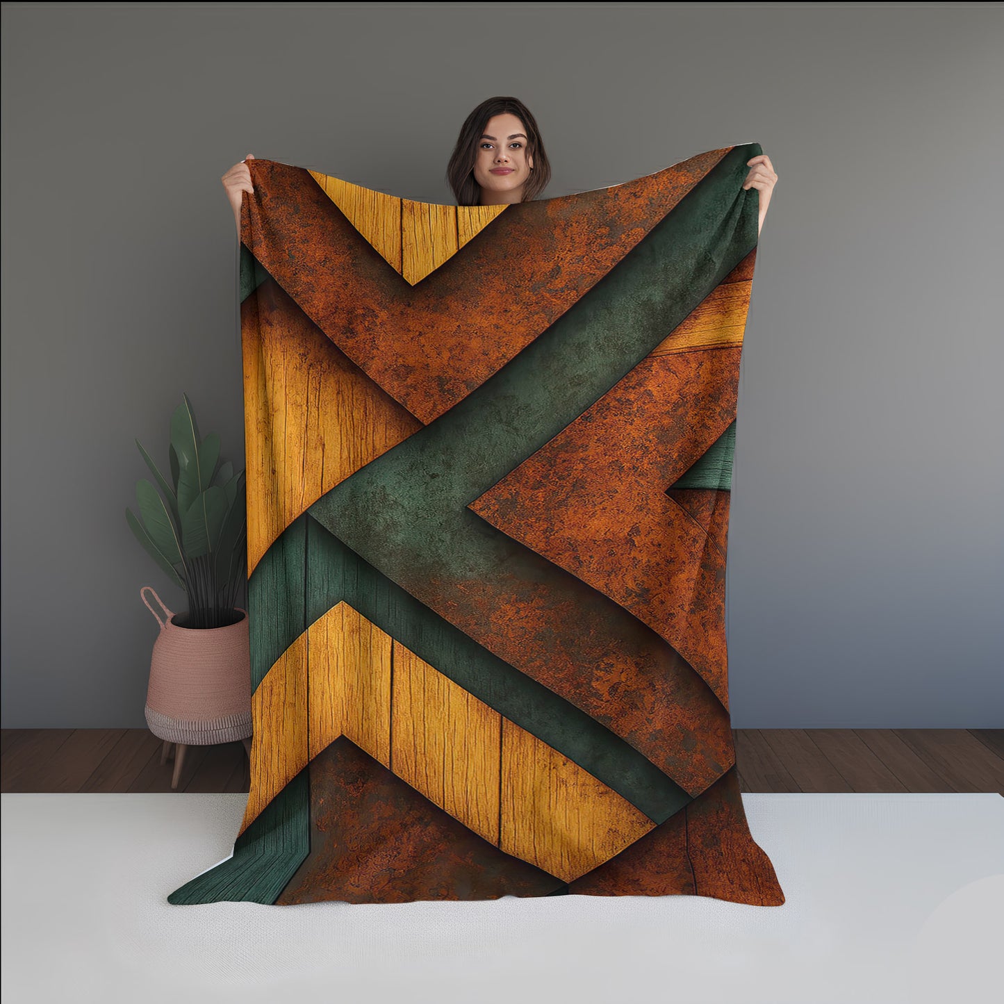 Solar Veins Abstract And Pattern Doormats dual-sided blanket, featuring modern stitched patterns and soft, reversible micro-fiber fabric.