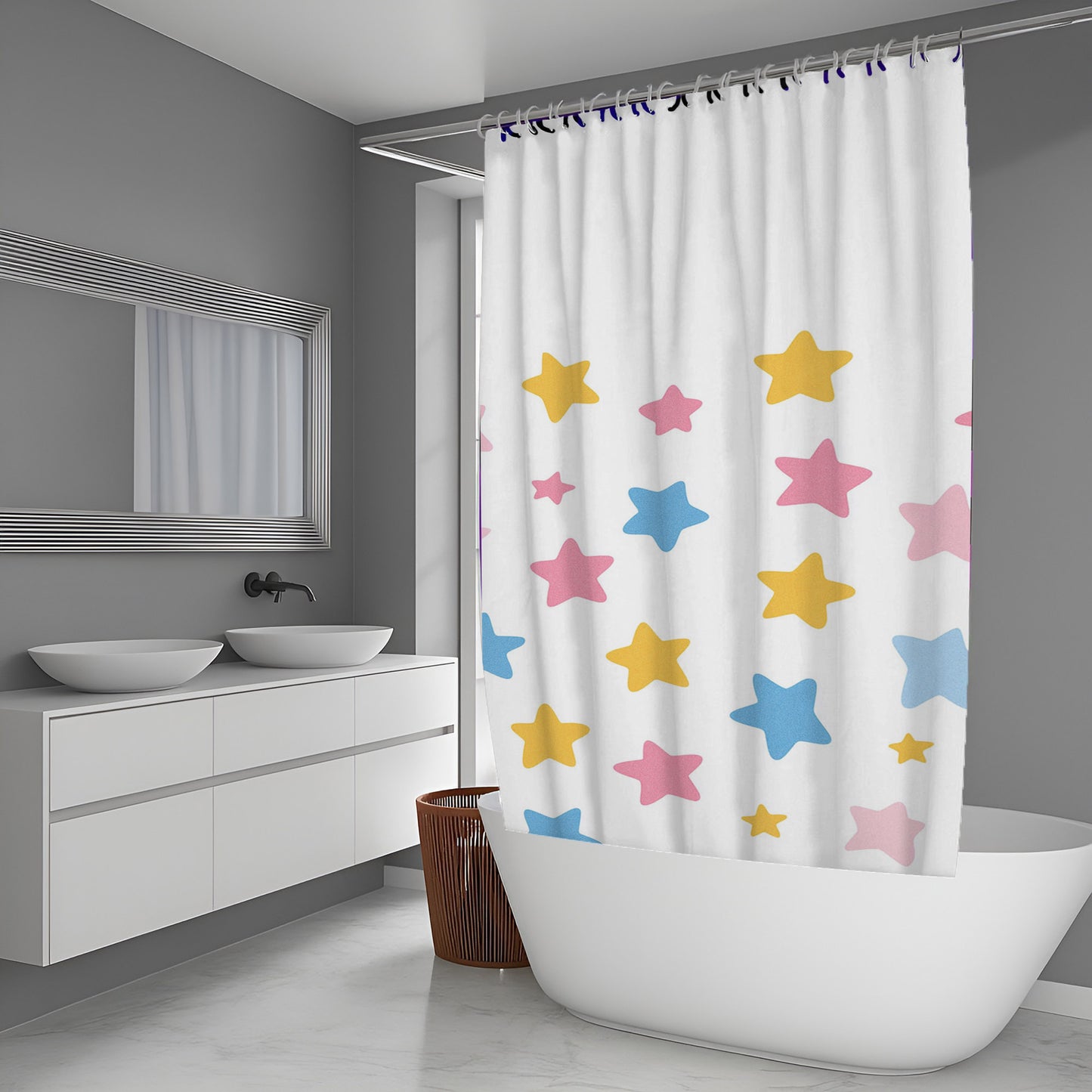 Star Colorfull Abstract And Pattern Shower Curtains