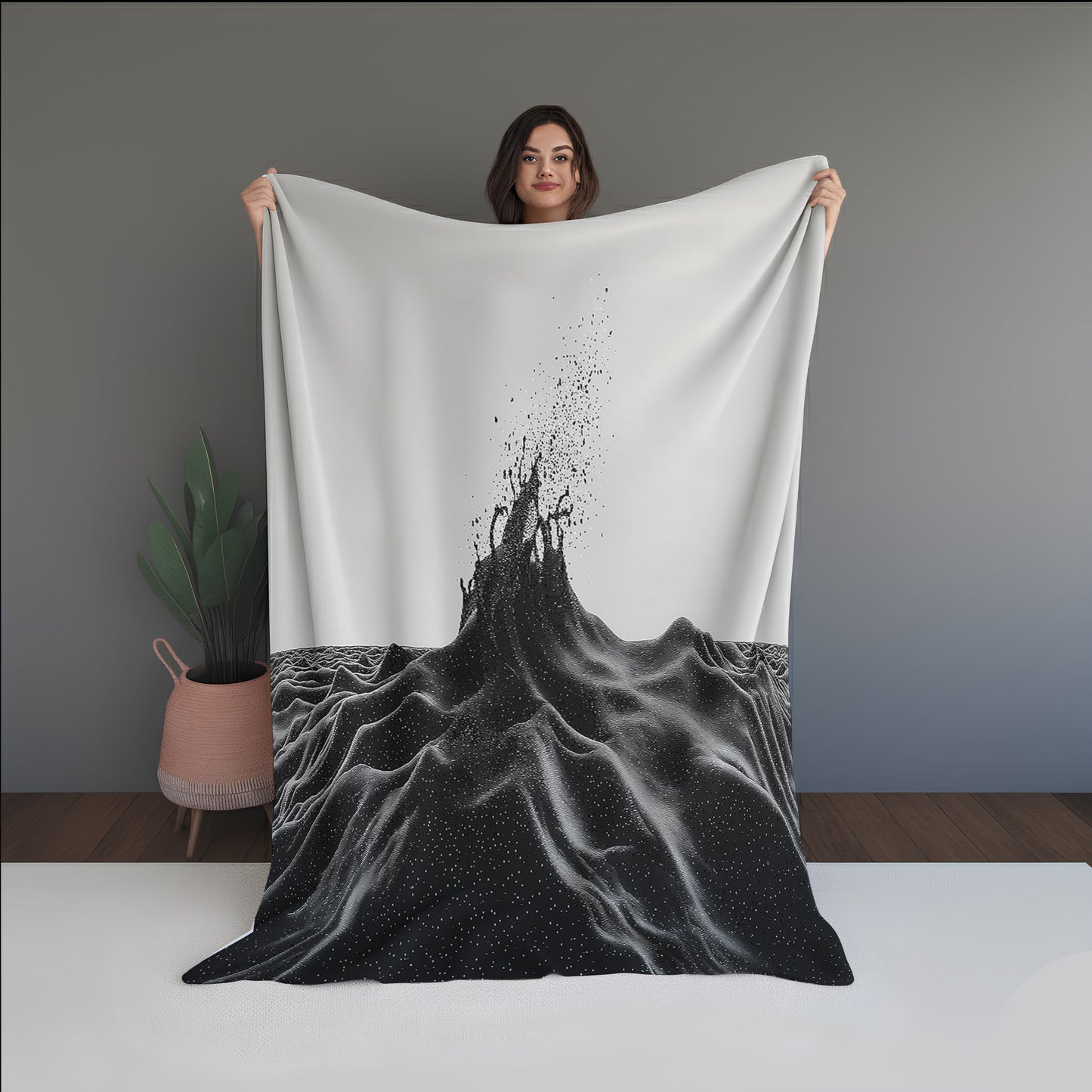 Warm Blur Abstract And Pattern Doormats dual-sided blanket, featuring modern stitched patterns and soft, reversible micro-fiber fabric.