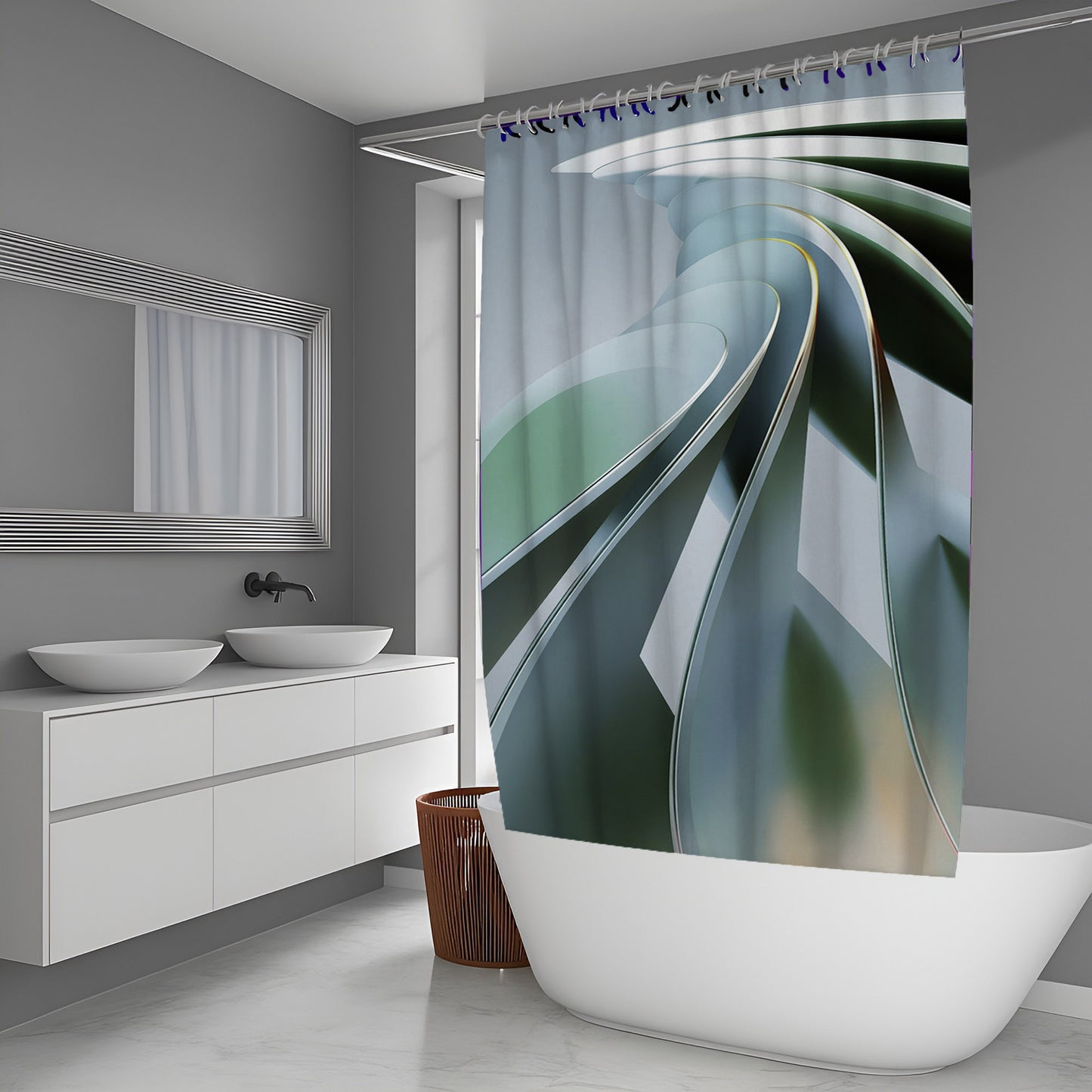 Warm Spectrum Abstract And Pattern Shower Curtains