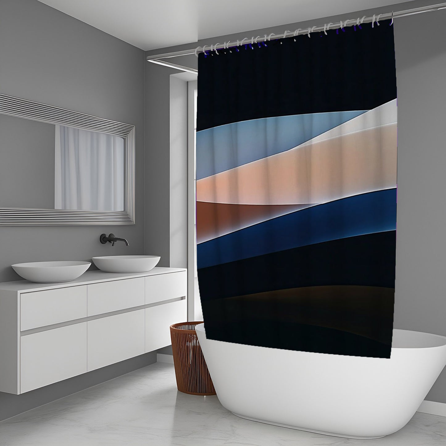 Water Coil Abstract And Pattern Shower Curtains
