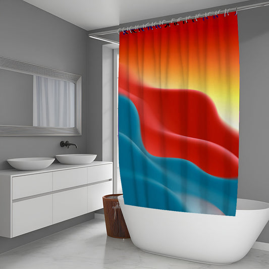 Aqua Static Abstract And Pattern Shower Curtains