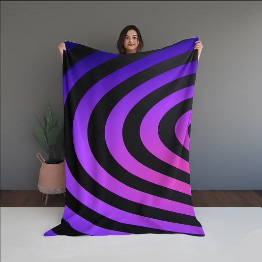 Aqua Lumen Abstract And Pattern dual-sided blanket, featuring modern stitched patterns and soft, reversible micro-fiber fabric.