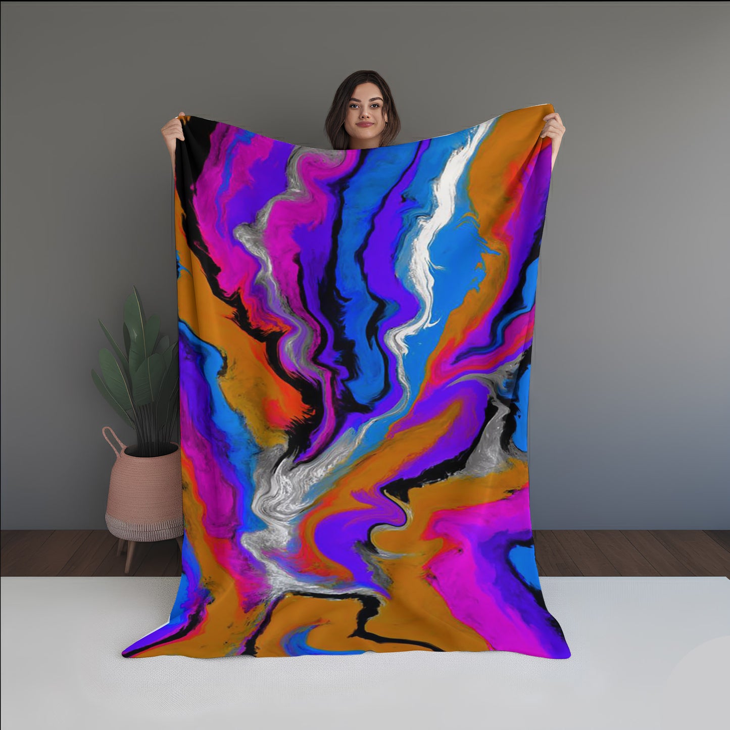 Binary Drift Abstract And Pattern dual-sided blanket, featuring modern stitched patterns and soft, reversible micro-fiber fabric.