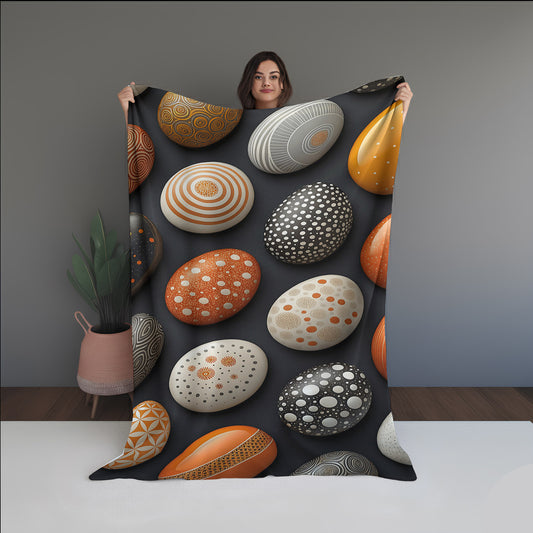 Bio Liquid Abstract And Pattern dual-sided blanket, featuring modern stitched patterns and soft, reversible micro-fiber fabric.