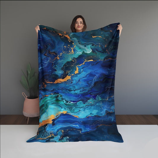 Bio Pattern Abstract And Pattern dual-sided blanket, featuring modern stitched patterns and soft, reversible micro-fiber fabric.