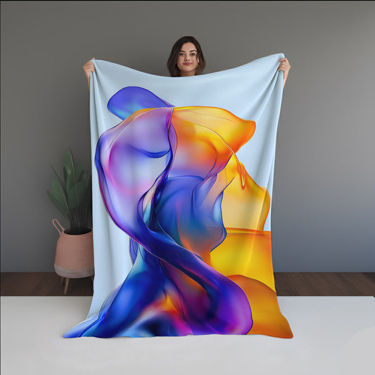 Bio Spark Abstract And Pattern dual-sided blanket, featuring modern stitched patterns and soft, reversible micro-fiber fabric.