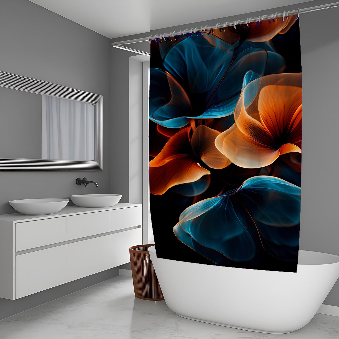 Botanical Fracture Abstract And Pattern Shower Curtains
