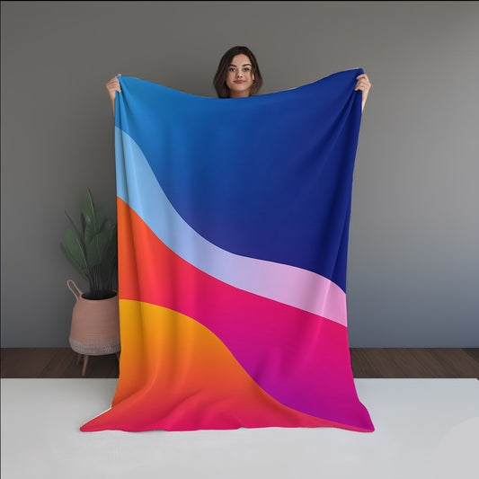 City Bloom Abstract And Pattern dual-sided blanket, featuring modern stitched patterns and soft, reversible micro-fiber fabric.