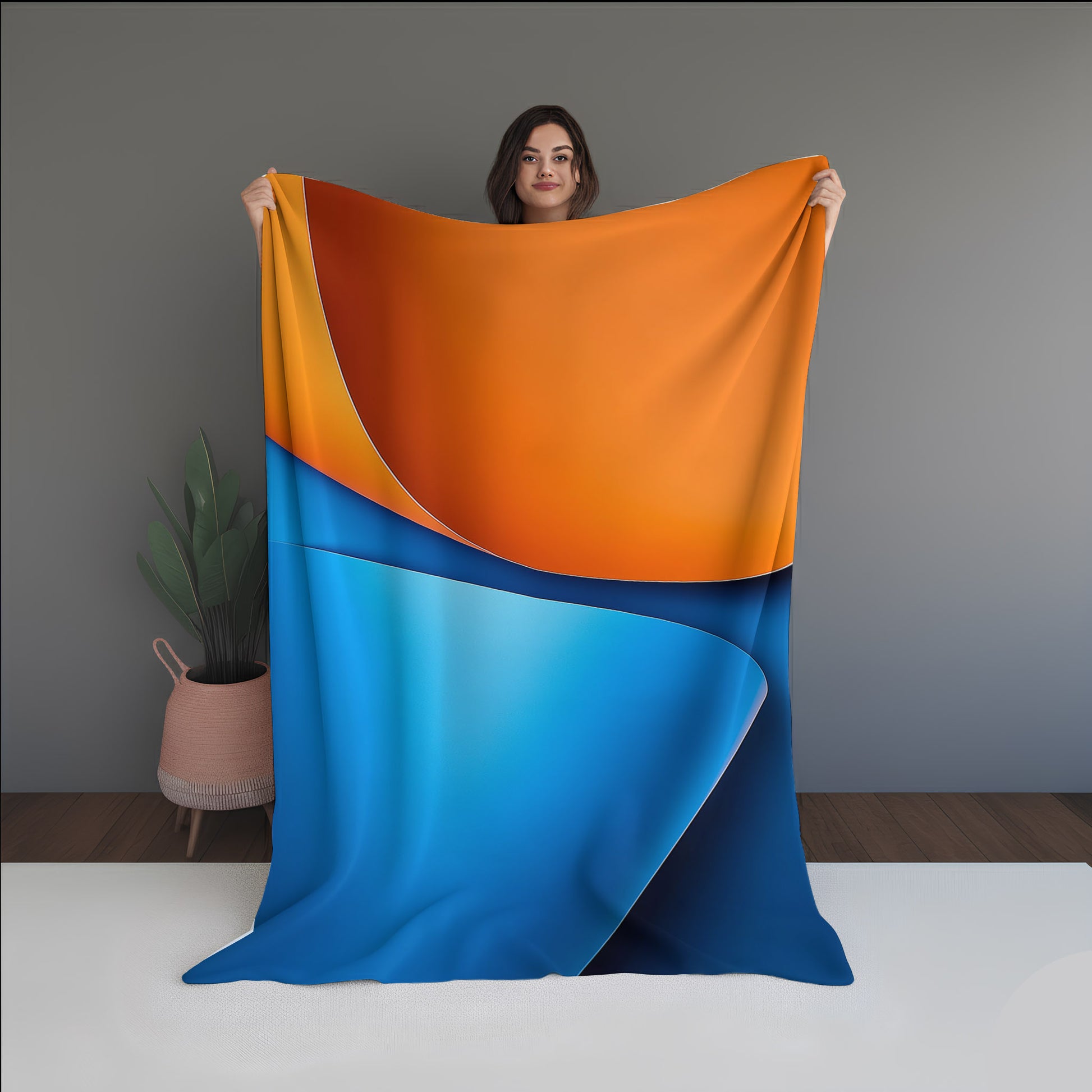 Cloud Echo Abstract And Pattern dual-sided blanket, featuring modern stitched patterns and soft, reversible micro-fiber fabric.