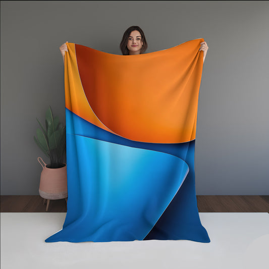 Cloud Echo Abstract And Pattern dual-sided blanket, featuring modern stitched patterns and soft, reversible micro-fiber fabric.