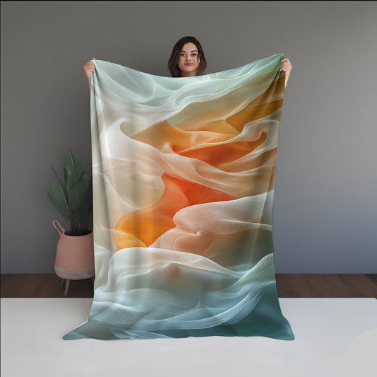 Cloud Static Abstract And Pattern dual-sided blanket, featuring modern stitched patterns and soft, reversible micro-fiber fabric.
