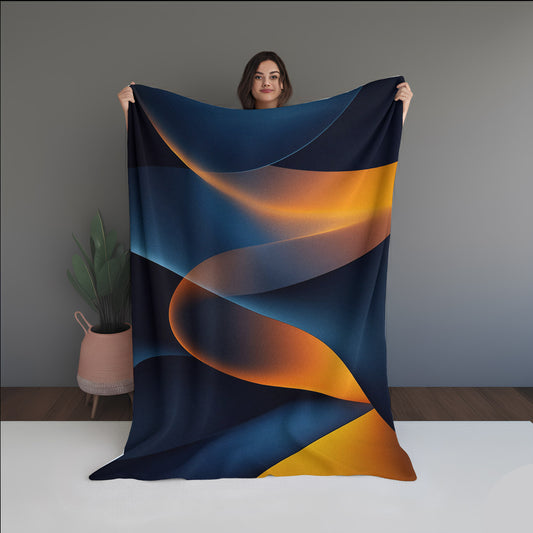 Cold Motion Abstract And Pattern dual-sided blanket, featuring modern stitched patterns and soft, reversible micro-fiber fabric.