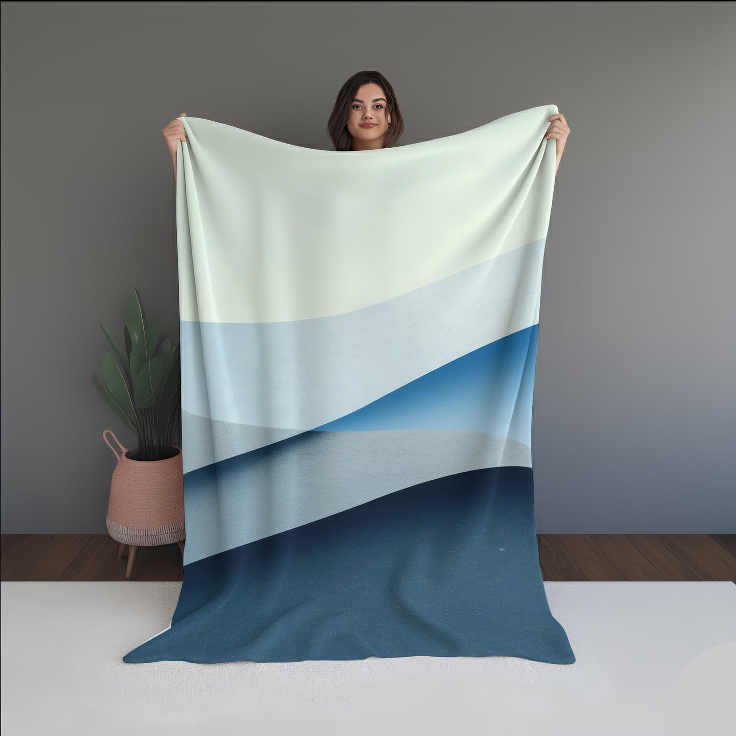 Cosmic Leaf Abstract And Pattern dual-sided blanket, featuring modern stitched patterns and soft, reversible micro-fiber fabric.