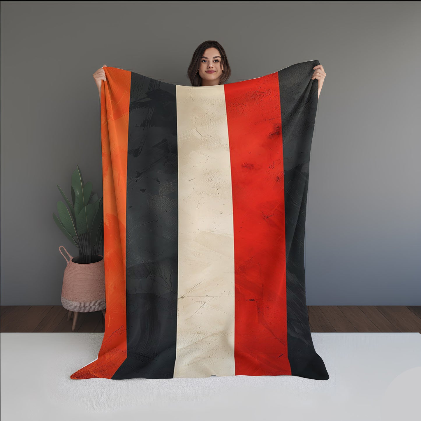 Dawn Texture Abstract And Pattern dual-sided blanket, featuring modern stitched patterns and soft, reversible micro-fiber fabric.