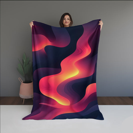 Desert Fade Abstract And Pattern dual-sided blanket, featuring modern stitched patterns and soft, reversible micro-fiber fabric.