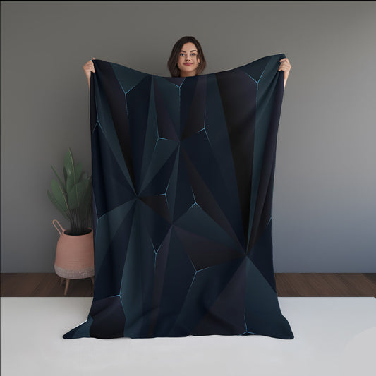 Digital Petal Abstract And Pattern dual-sided blanket, featuring modern stitched patterns and soft, reversible micro-fiber fabric.