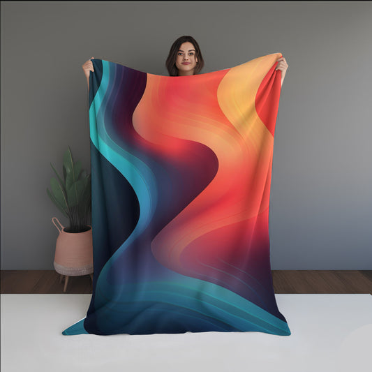 Dream Fracture Abstract And Pattern dual-sided blanket, featuring modern stitched patterns and soft, reversible micro-fiber fabric.