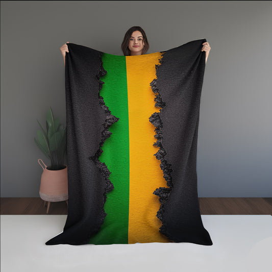 Earth Pixel Abstract And Pattern Doormats dual-sided blanket, featuring modern stitched patterns and soft, reversible micro-fiber fabric.