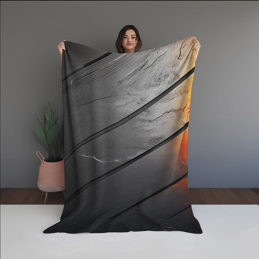 Echo Bloom Abstract And Pattern Doormats dual-sided blanket, featuring modern stitched patterns and soft, reversible micro-fiber fabric.